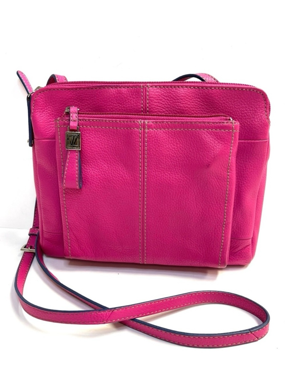 NWT TIGNANELLO GENUINE LEATHER HOT PINK CROSSBODY BAG